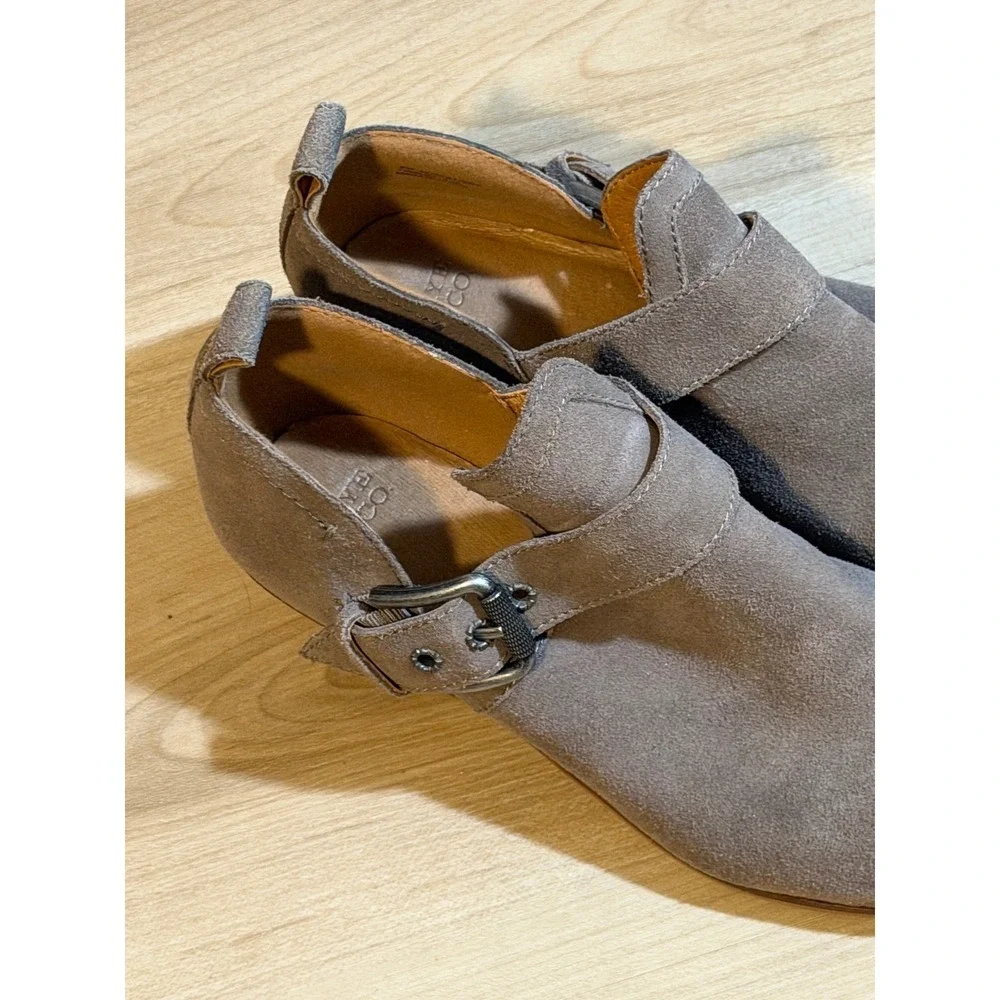 Frye and Co. Suede Ankle Booties Gray 8‎ Women Buckle Pointed Toe 3470781-GRY